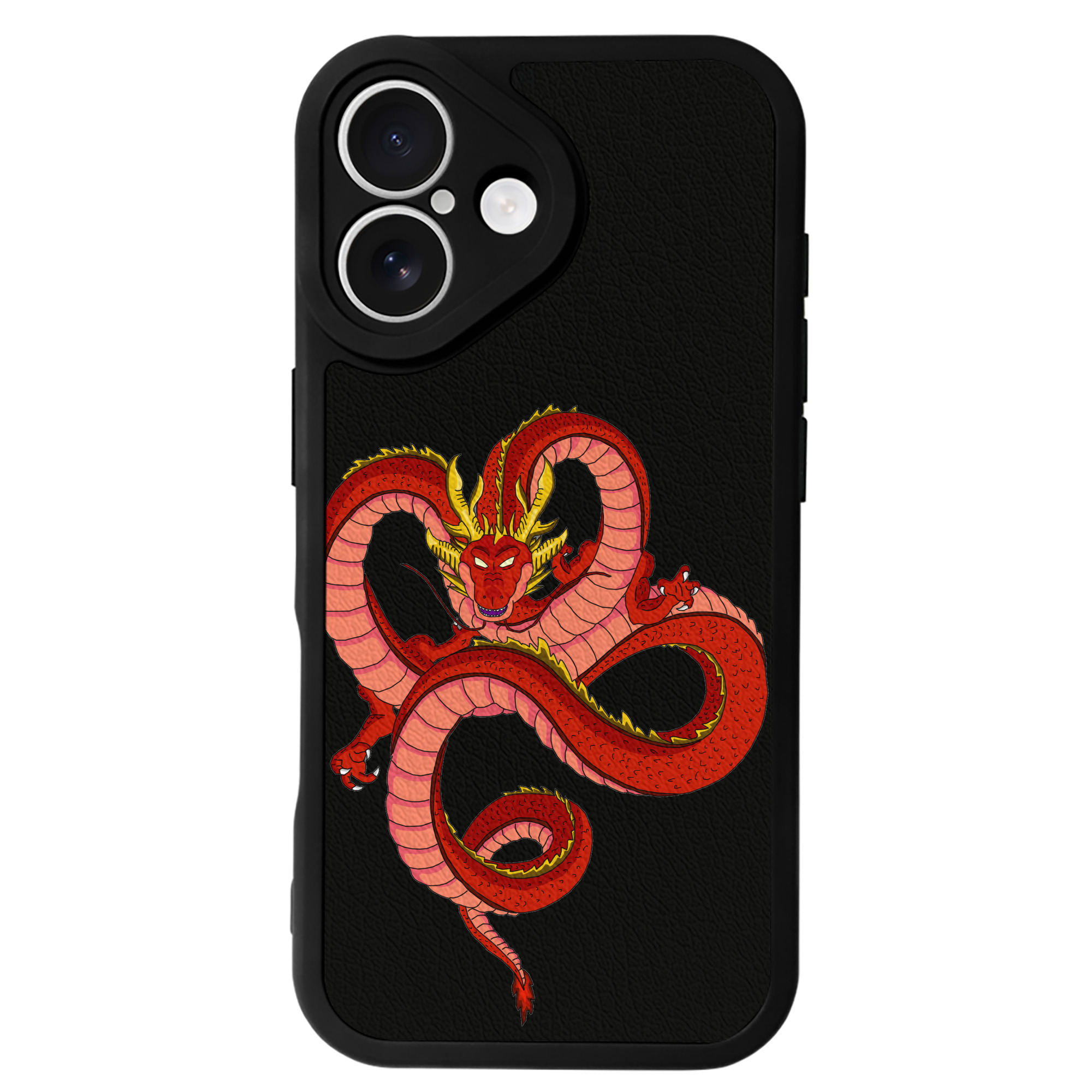 （画像用） ドラゴンボール 神龍 シェンロン DRAGON BALL Shenron 【iPhone 16シリーズ対応】シリコンスマホケース（レザー調） 材質：シリコン